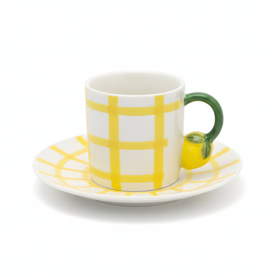 Coffee Cup and Saucer Set - 6 Pcs